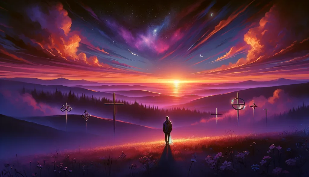 Capture the essence of facing life with faith and acceptance on February 16th, reflecting on the journey of life and recovery. The scene is set at dus